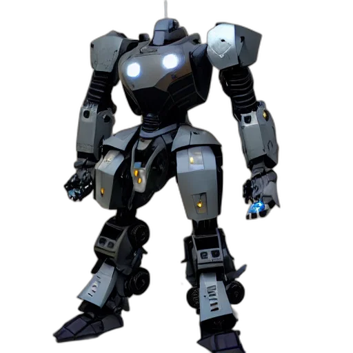 robot, weapon, concept art, 3d render transparent PNG cut-out