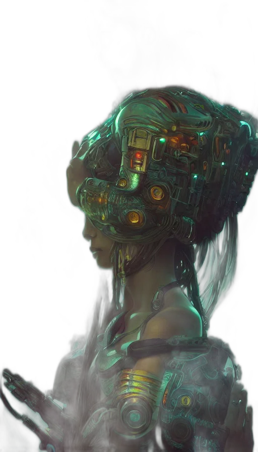 robot, mask, face, crown transparent PNG cut-out
