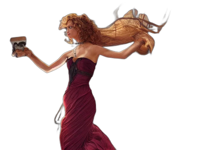 dress, hair, concept art, fantasy art transparent PNG cut-out