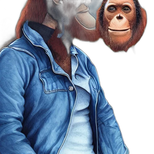 jacket, mask, animal, photorealistic transparent PNG cut-out
