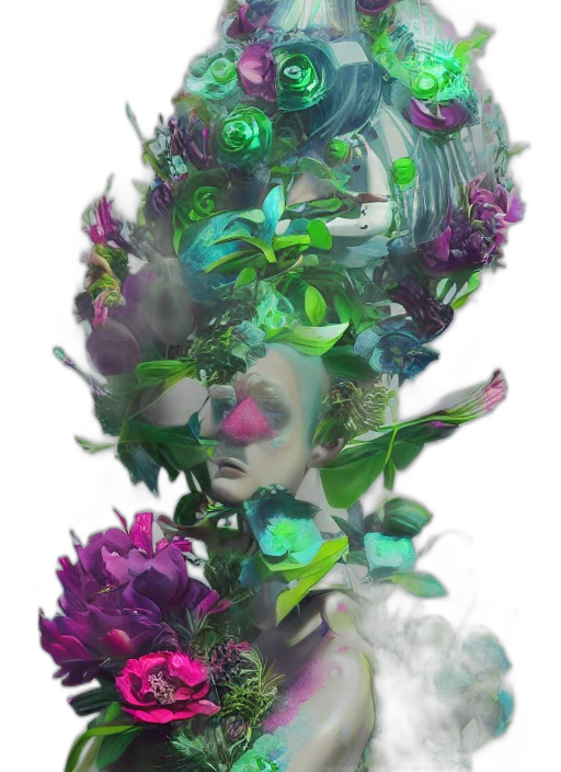 mask, crown, face, flower transparent PNG cut-out