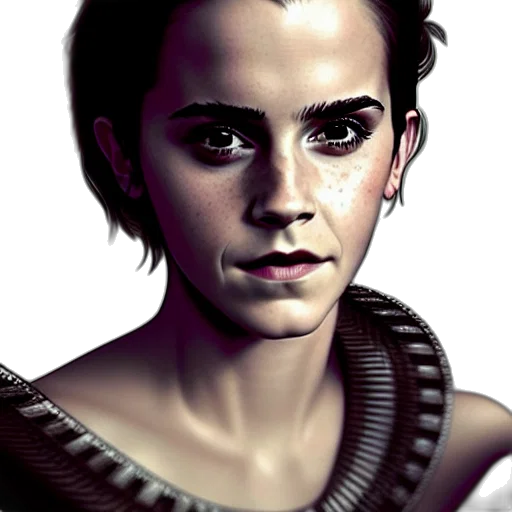 face, robot, photorealistic, concept art, fantasy art, pixel art, outer space, emma transparent PNG cut-out