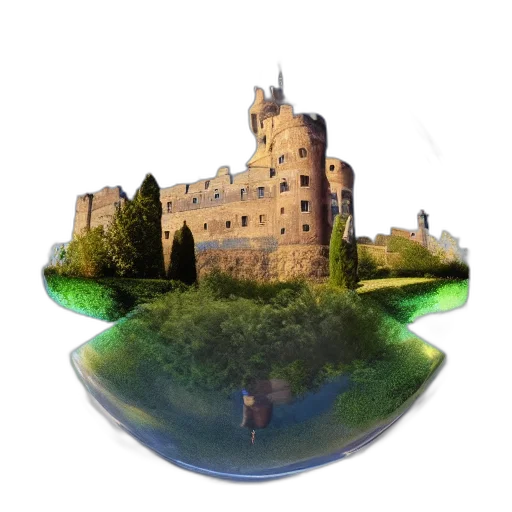 dragon, building, photorealistic, 3d render, fantasy art, concept art, outer space, castle transparent PNG cut-out