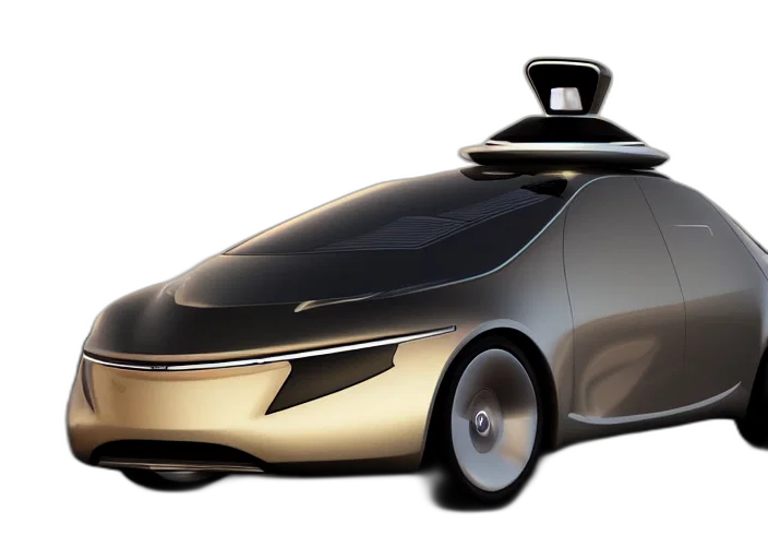 car, robot, 3d render, concept art, self, driving, concept, harley transparent PNG cut-out