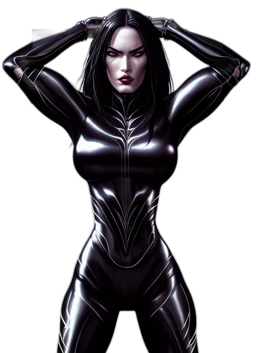 comic book art, concept art, fantasy art, cyberpunk, dark, symmetry, gantz, portrait transparent PNG cut-out