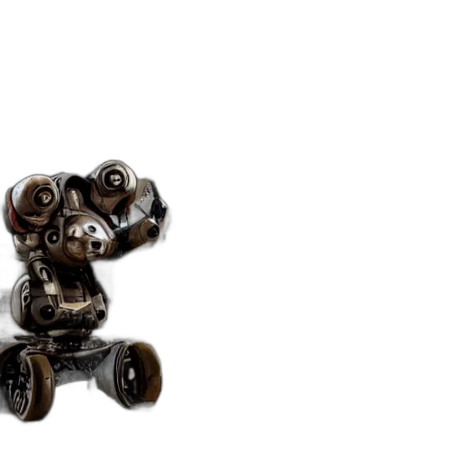 robot, car, weapon, animal, 3d render, concept art, photorealistic, vintage transparent PNG cut-out