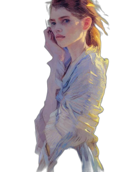 jacket, dress, face, hat, photorealistic, oil painting, concept art, watercolor transparent PNG cut-out