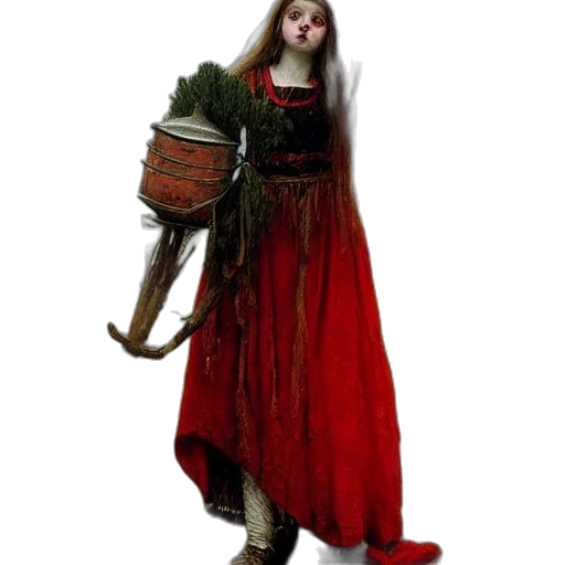 dress, staff, mask, creature transparent PNG cut-out