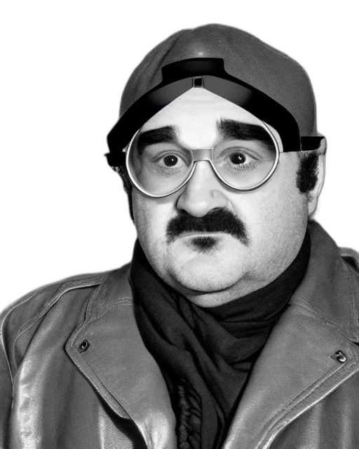jacket, hat, face, staff transparent PNG cut-out