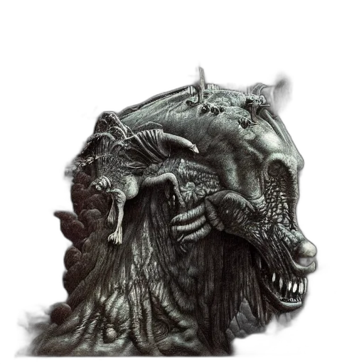 dragon, creature, mask, face, concept art, fantasy art, photorealistic, 3d render transparent PNG cut-out