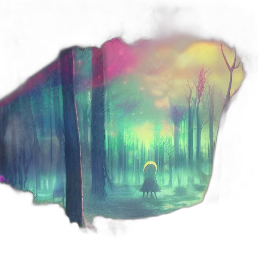 creature, mask, hat, dress, concept art, watercolor, fantasy art, pixel art transparent PNG cut-out