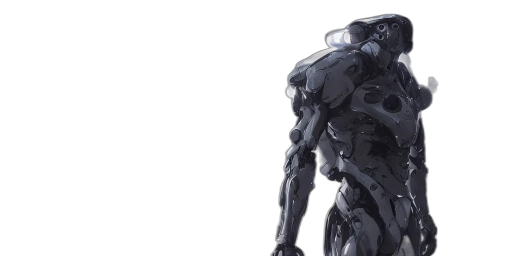robot, concept art, cyberpunk, 3d render transparent PNG cut-out
