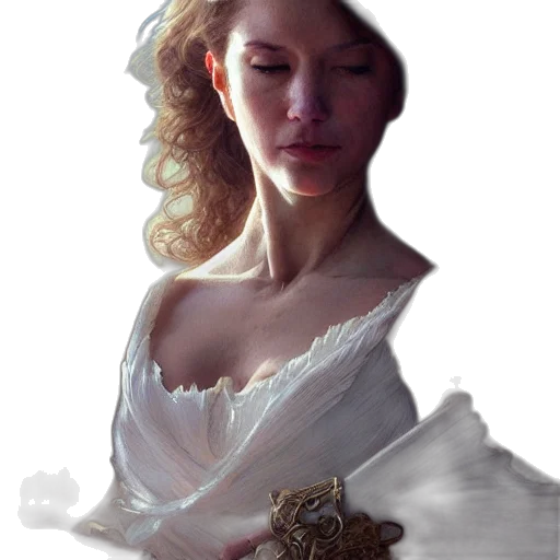 dress, crown, jewelry, face transparent PNG cut-out