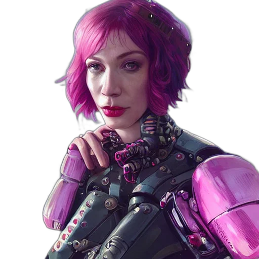 robot, cyberpunk, concept art, comic book art transparent PNG cut-out
