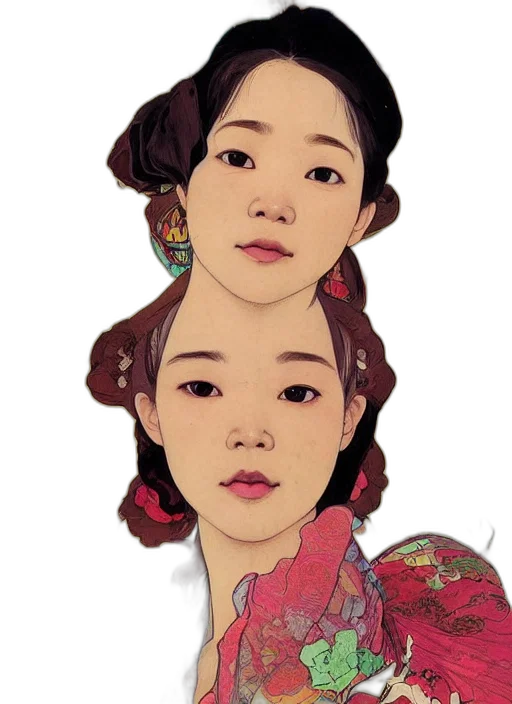face, photorealistic, oil painting, cartoon, fantasy art, red, colourful, upper transparent PNG cut-out