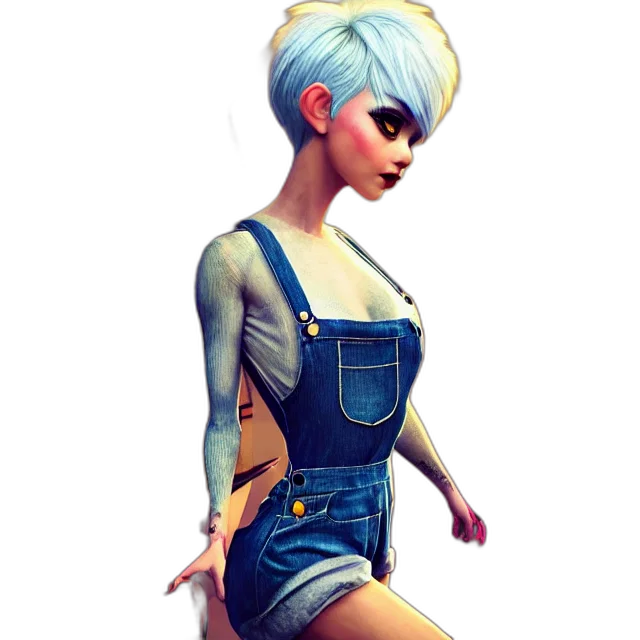 dress, robot, jacket, concept art, 3d render, fantasy art, cartoon, blue transparent PNG cut-out