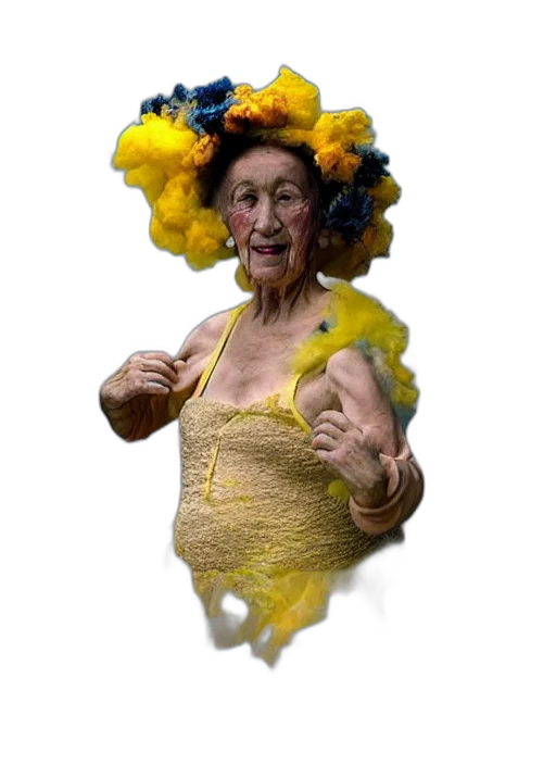 dress, mask, staff, creature transparent PNG cut-out