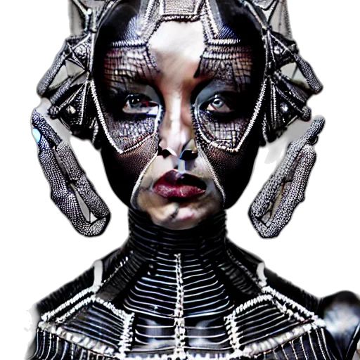 robot, mask, face, jewelry, cyberpunk, concept art, 3d render, fantasy art transparent PNG cut-out