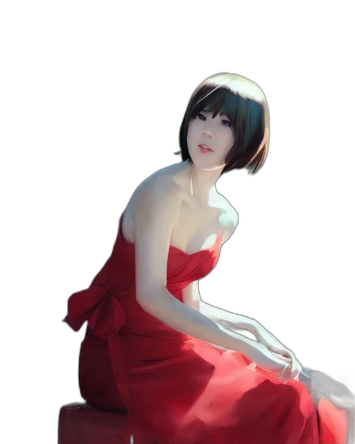 dress, robot, crown, flower, photorealistic, concept art, fantasy art, 3d render transparent PNG cut-out
