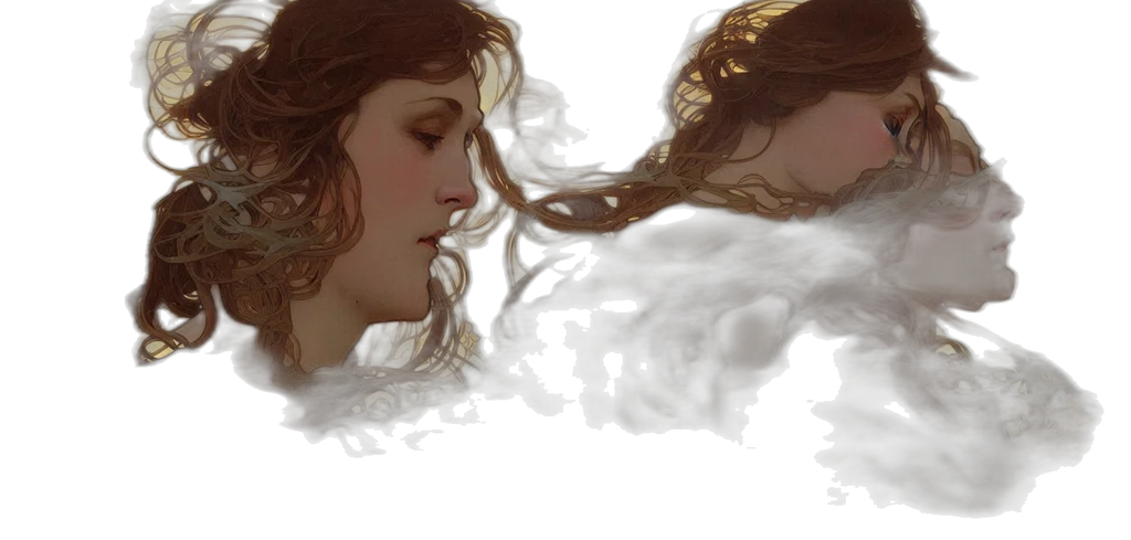 hair, face, photorealistic, concept art, fantasy art, watercolor, fog, fire transparent PNG cut-out