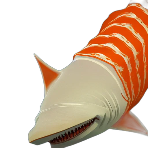 creature, animal, weapon, 3d render, underwater, orange, white, striped transparent PNG cut-out