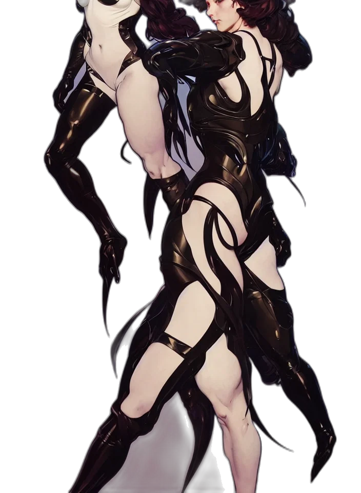 creature, dress, mask, weapon transparent PNG cut-out