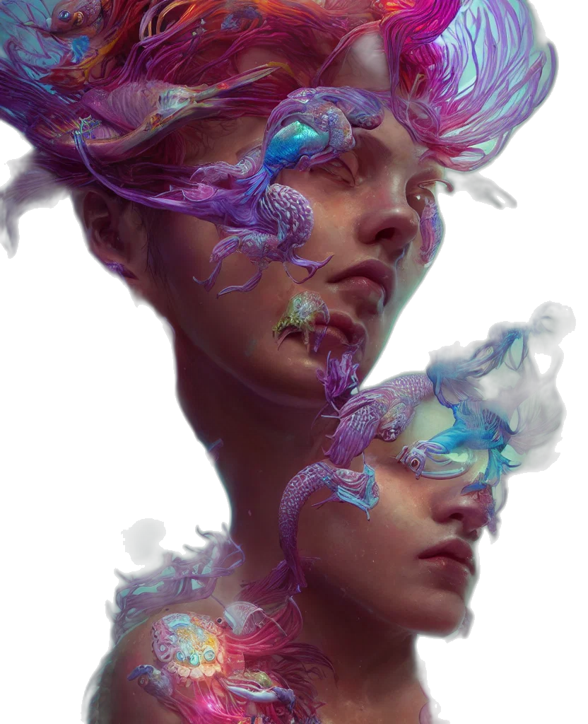 face, mask, crown, creature transparent PNG cut-out