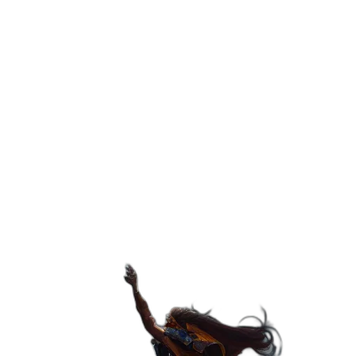 hair, staff, dragon, creature transparent PNG cut-out