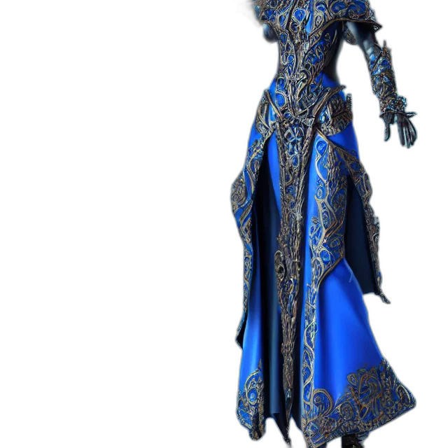 dress, staff, concept art, 3d render transparent PNG cut-out