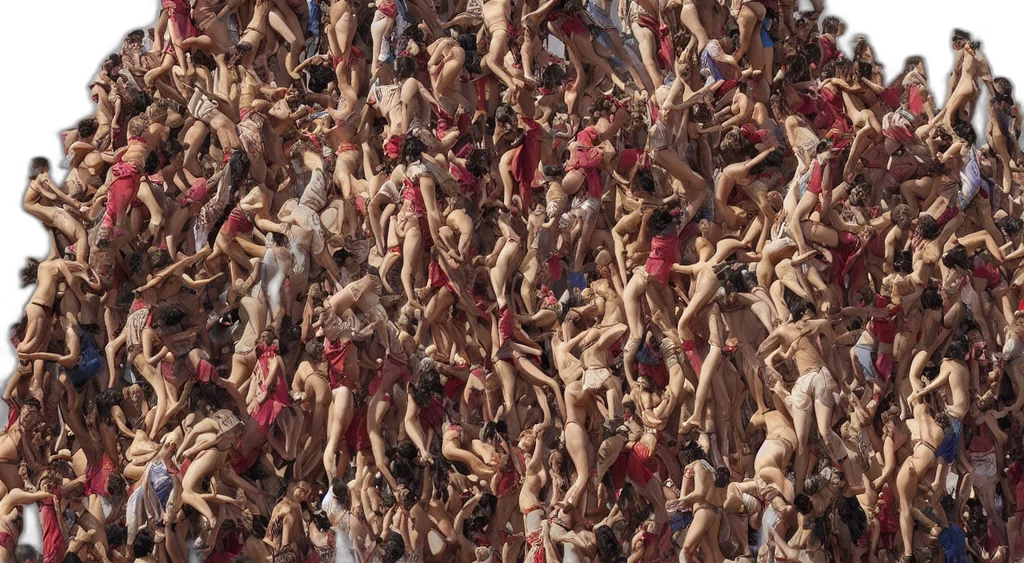 undressed, catalan, castellers, human transparent PNG cut-out