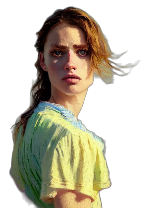 face, dress, hair, jacket transparent PNG cut-out