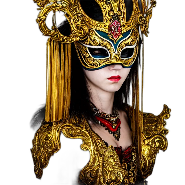 mask, crown, jewelry, face, fantasy art, photorealistic, concept art, 3d render transparent PNG cut-out