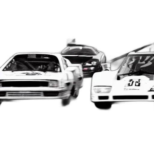 car, photorealistic, concept art, 3d render, cartoon, monochrome, race, overtaking transparent PNG cut-out