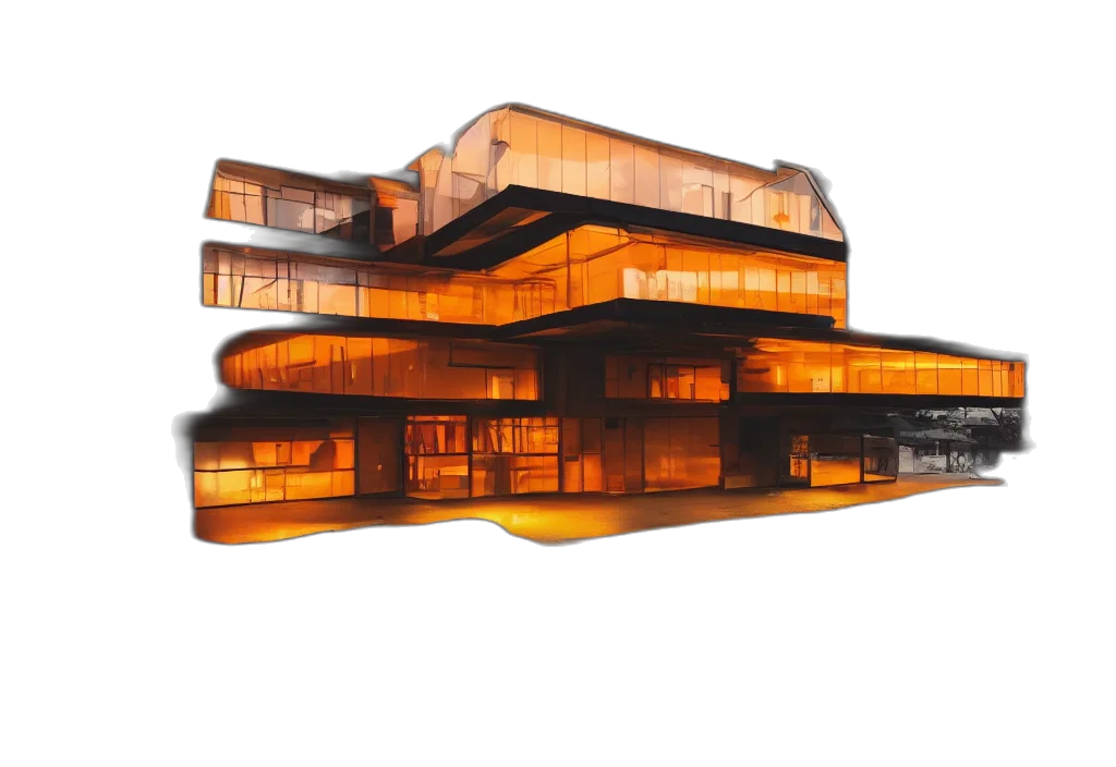 building, 3d render, concept art, photorealistic, photo, exterior, futuristic, organic transparent PNG cut-out