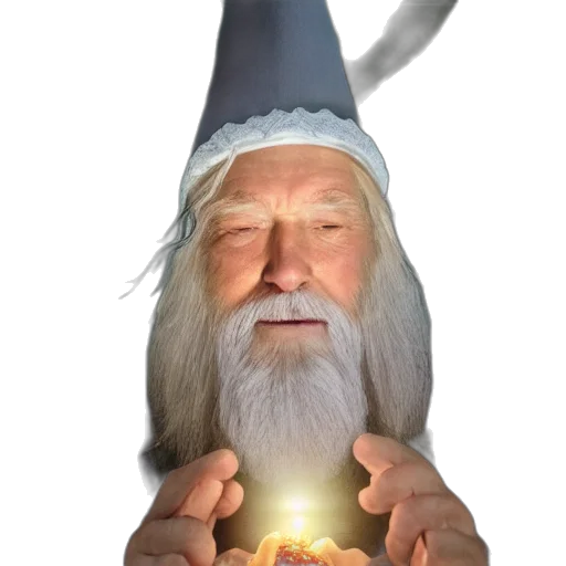 hat, staff, face, creature, 3d render, fantasy art, photorealistic, concept art transparent PNG cut-out