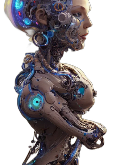 robot, dress, jewelry, face transparent PNG cut-out