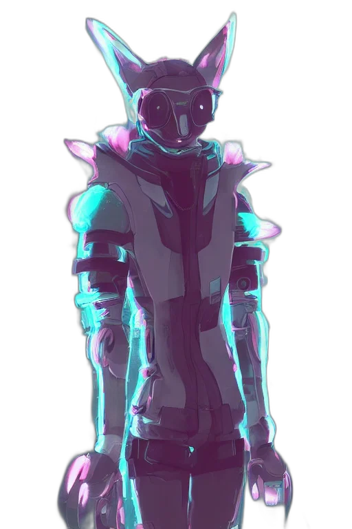 robot, jacket, mask, staff transparent PNG cut-out