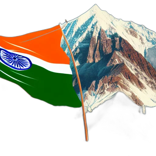 highly, detailed, photo, indian, flag, hosting, mountain, hyper transparent PNG cut-out