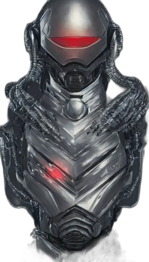 robot, face, mask, jacket transparent PNG cut-out