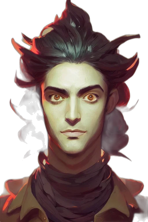 face, mask, dragon, staff, fantasy art, concept art, comic book art, cyberpunk transparent PNG cut-out
