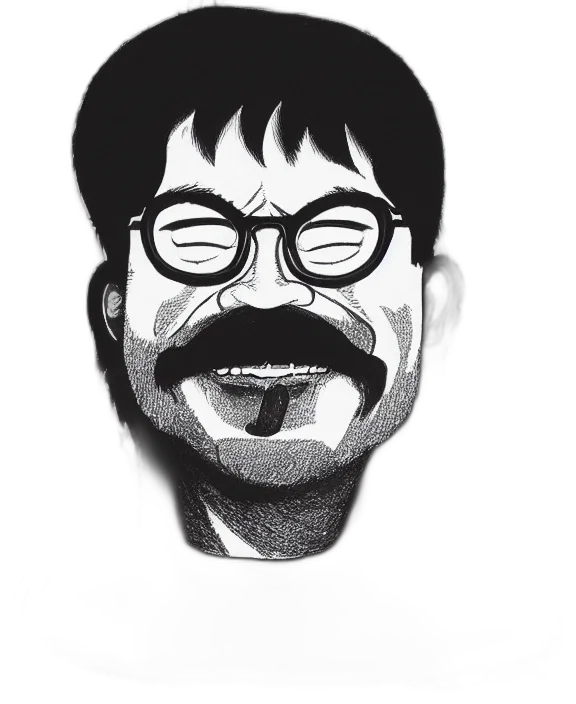 face, mask, staff, animal, cartoon, pencil sketch, photorealistic, comic book art transparent PNG cut-out