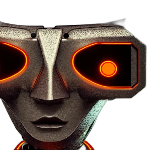 robot, mask, face, 3d render transparent PNG cut-out