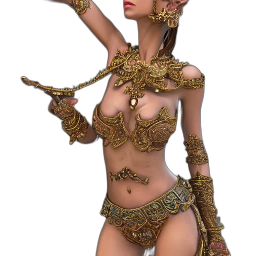 jewelry, crown, staff, weapon, fantasy art, concept art, 3d render, photorealistic transparent PNG cut-out