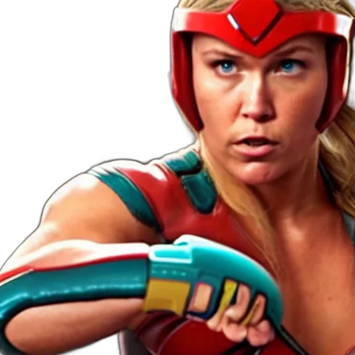 comic book art, concept art, photorealistic, cinematic, still, ronda, rousey, samus transparent PNG cut-out