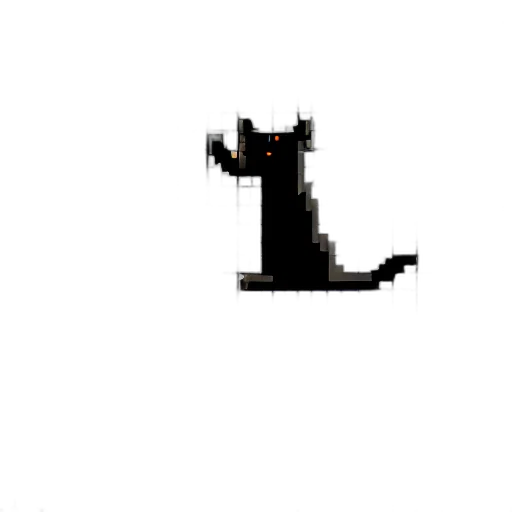 animal, creature, dragon, staff, pixel art, concept art, monochrome, dark transparent PNG cut-out