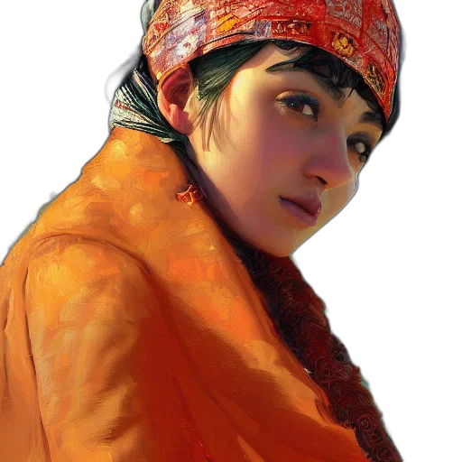 face, jewelry, hat, staff transparent PNG cut-out