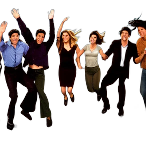 cast, friends, jumping, off transparent PNG cut-out