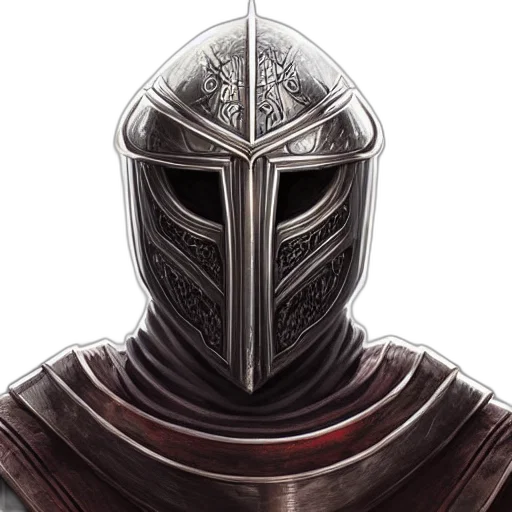 sword, mask, face, weapon, concept art, fantasy art, 3d render, photorealistic transparent PNG cut-out