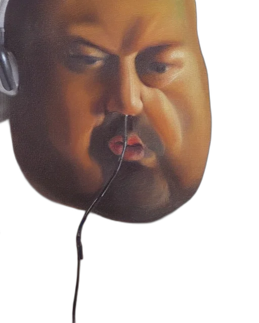 mask, face, umbrella, jacket, photorealistic, oil painting, concept art, 3d render transparent PNG cut-out