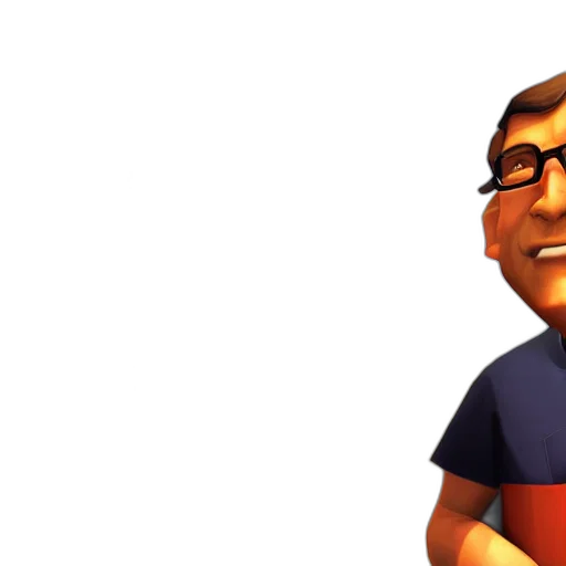 staff, face, 3d render, cartoon, photorealistic, concept art, bill, gates transparent PNG cut-out